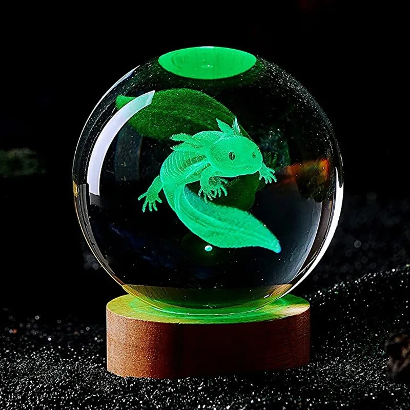 3D Axolotl 레이저 새겨진 크리스탈 공 컬러 야 - Floating Nightstand With Led Light 리뷰 및 가격